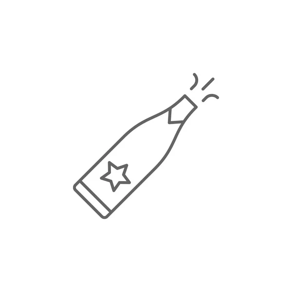 Pezsgő alkoholos körvonal ikonja. Elemei a függetlenség napja illusztráció ikonra. Jeleket és szimbólumokat lehet használni a webes, logó, mobil alkalmazás, UI, UX — Stock Vector