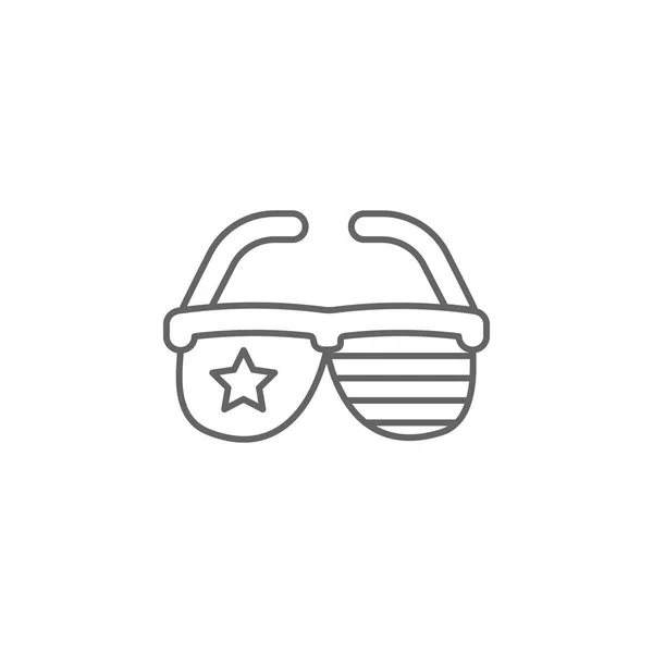 Güneş gözlüğü moda anahat simgesi. Bağımsızlık günü illüstrasyon simgesinin öğeleri. İşaretler ve semboller web, logo, mobil uygulama, Ui, Ux için kullanılabilir — Stok Vektör