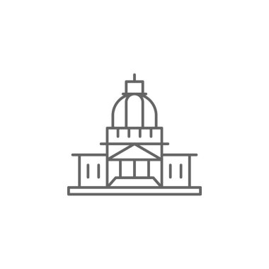 capitol bina belediye anahat simgesi. Bağımsızlık günü illüstrasyon simgesinin öğeleri. İşaretler ve semboller web, logo, mobil uygulama, Ui, Ux için kullanılabilir
