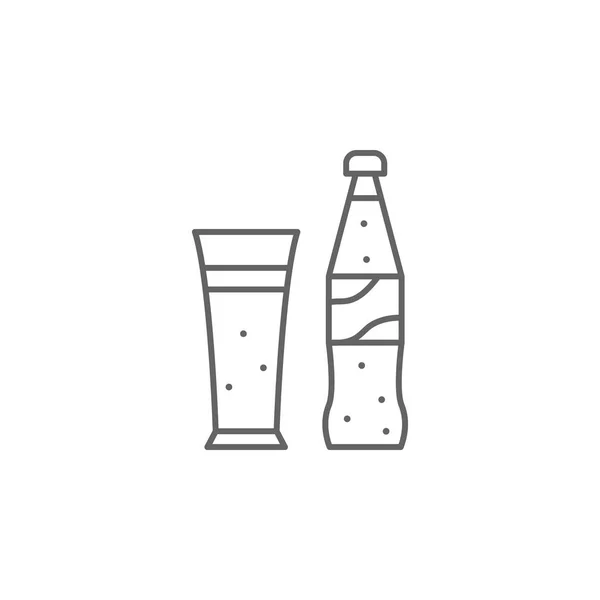 Dricka cola söt kontur ikonen. Element av självständighets dagen illustration ikon. Skyltar och symboler kan användas för webb, logo typ, mobilapp, UI, UX — Stock vektor