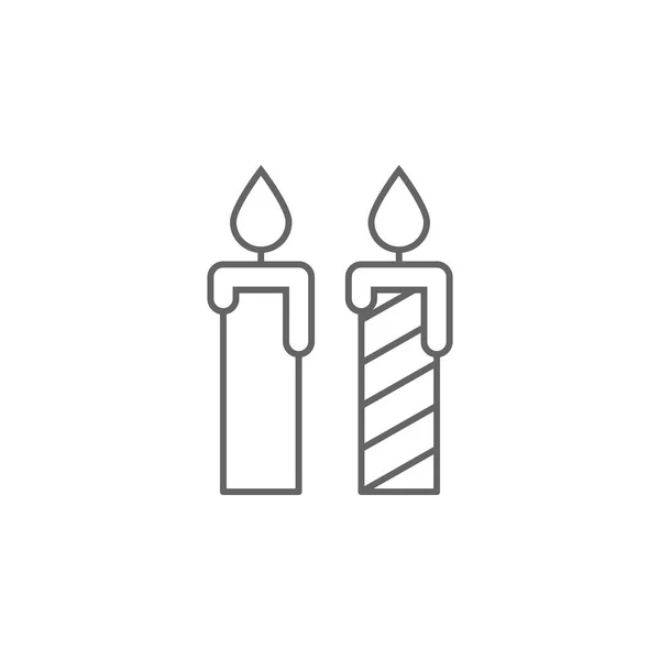 촛불 생일 윤곽 선 아이콘입니다. 독립 기념일 일러스트 아이콘의 요소입니다. 표지판 및 기호는 웹, 로고, 모바일 앱, Ui, Ux에 사용할 수 있습니다. — 스톡 벡터