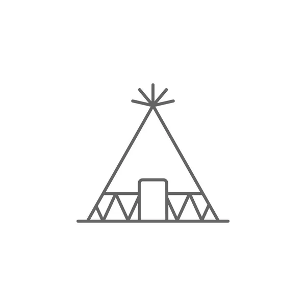 Tipi wigwam outline icon. Elements of independence day illustration icon. Signs and symbols can be used for web, logo, mobile app, UI, UX — Stock Vector