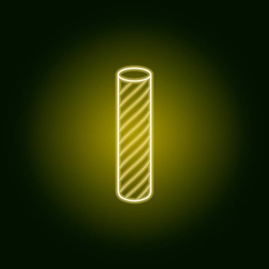 Neon tarzında makarna anahat simgesi. Spagetti çizgisi simgesinin elemanları. İşaretler, semboller Web, logo, mobil uygulama, ui, UX için kullanılabilir