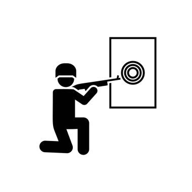 Asker, eylem, savaş, silah, askeri, adam piktogram simgesi