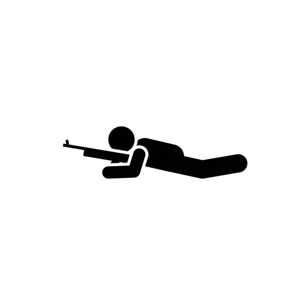Pistolet, militaire, homme, guerre, action, icône du pictogramme du casque — Image vectorielle