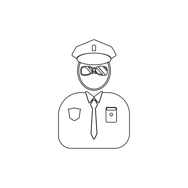 avatar of a policeman outline icon. Element of popular avatars icon. Premium quality graphic design. Signs, symbols collection icon for websites, web design