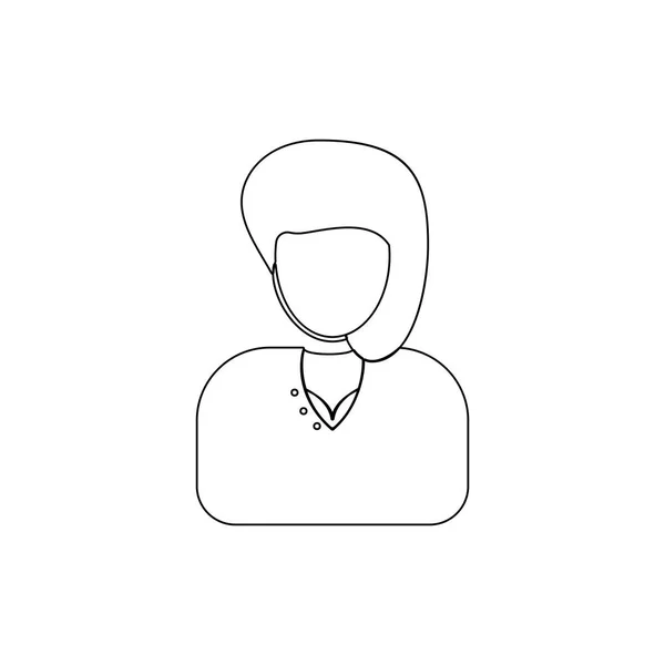 Avatar einer weiblichen Umriss-Ikone. Element des populären Avatarsymbols. hochwertiges Grafikdesign. Zeichen, Symbolsammlung für Webseiten, Webdesign — Stockvektor