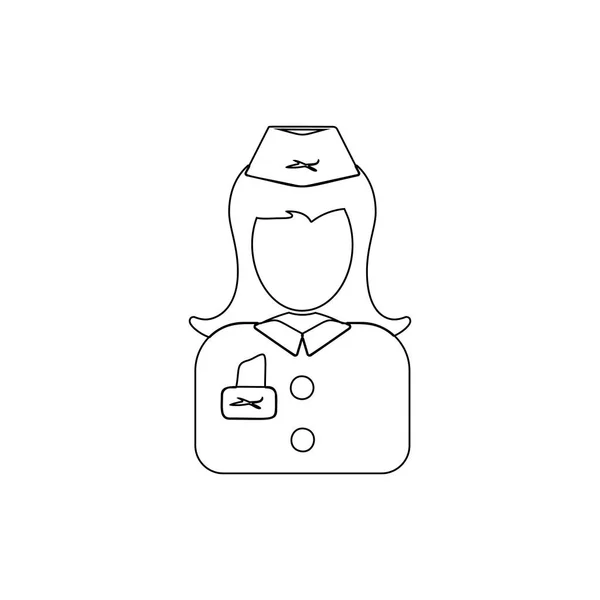 Hostess avatar contorno icona. Elemento di icona avatar popolari. Design grafico di qualità premium. Segni, icone di raccolta simboli per siti web, web design — Vettoriale Stock