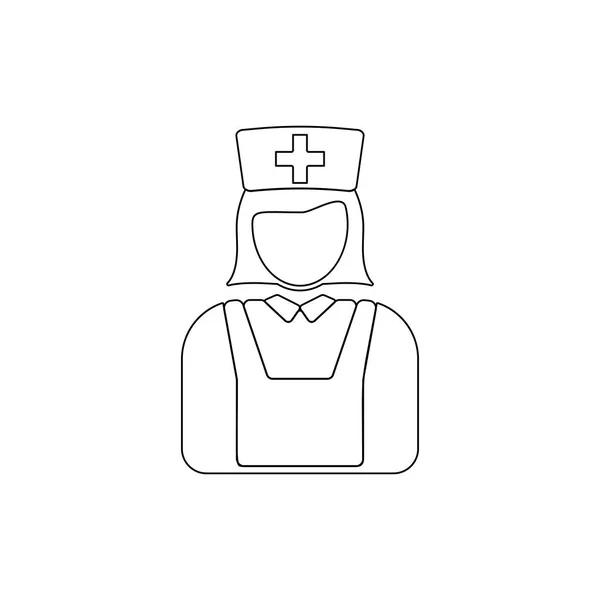 간호사 아바타 윤곽선 아이콘입니다. 인기 아바타 아이콘의 요소입니다. 프리미엄 품질의 그래픽 디자인. 웹 사이트, 웹 디자인에 대한 기호 컬렉션 아이콘, 기호 — 스톡 벡터