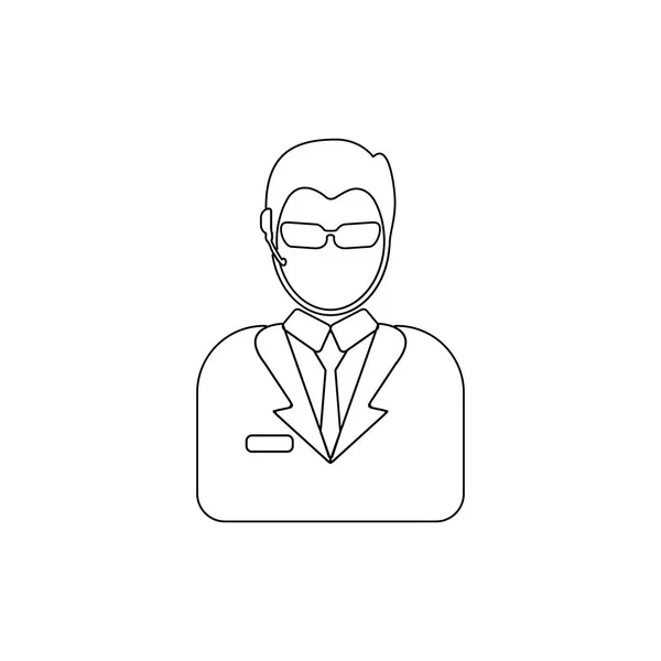 Avatar of the bodyguard outline icon. Element of popular avatars icon. Premium quality graphic design. Signs, symbols collection icon for websites, web design — Stock Vector
