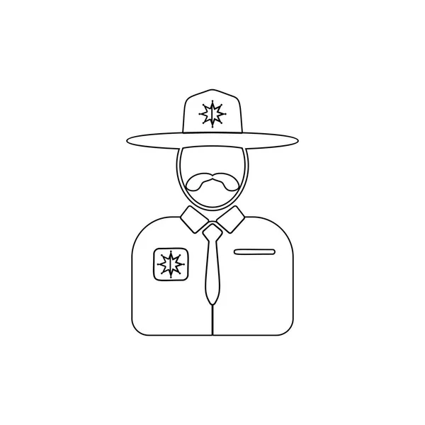 Sheriff ' s avatar Outline ikon. Inslag av populära avatarer ikon. Premium kvalitet grafisk design. Skyltar, symboler Collection ikon för webbplatser, webbdesign — Stock vektor