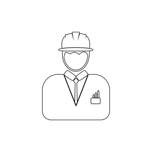 Avatar de un icono de esquema de ingeniero. Elemento del icono de avatares populares. Diseño gráfico de primera calidad. Signos, icono de colección de símbolos para sitios web, diseño web — Vector de stock