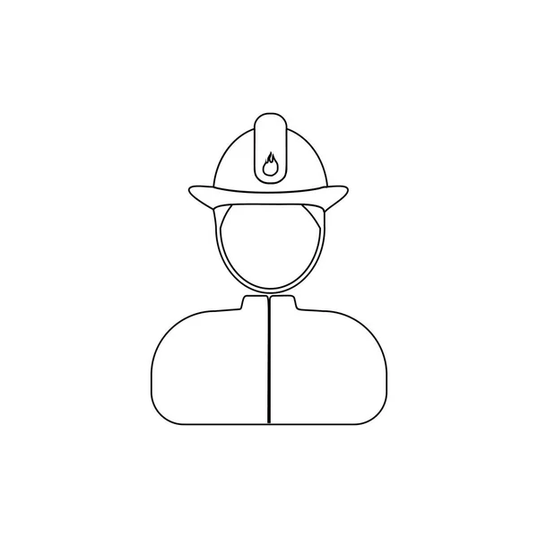 Icono del contorno del bombero avatar. Elemento del icono de avatares populares. Diseño gráfico de primera calidad. Signos, icono de colección de símbolos para sitios web, diseño web — Archivo Imágenes Vectoriales