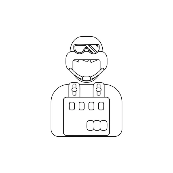 Soldier avatar vázlatikonja. Eleme a népszerű avatarok ikonra. Kiváló minőségű grafikai tervezés. Jelek, szimbólumok gyűjtemény ikon weboldalak, web design — Stock Vector