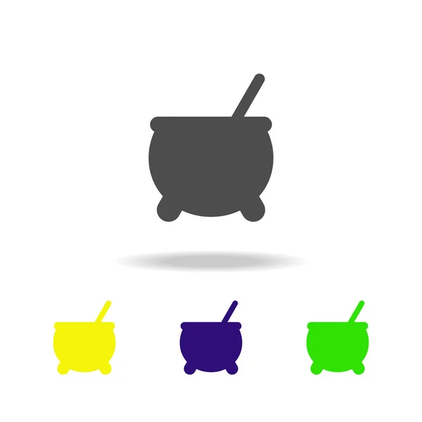 Chaudron avec potion icône multicolore. Élément d'illustration des éléments fantômes. Signes et symboles icône peut être utilisé pour le web, logo, application mobile, UI, UX — Image vectorielle