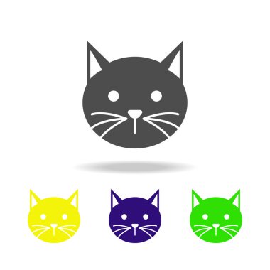 kedi çok renkli simgesi. Hayalet element illüstrasyon unsuru. İşaretler ve semboller simgesi web, logo, mobil uygulama, Ui, Ux için kullanılabilir