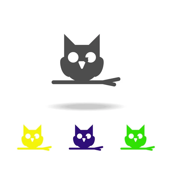 Coruja ícone multicolorido. Elemento de elementos fantasmas ilustração. Sinais e símbolos ícone pode ser usado para web, logotipo, aplicativo móvel, UI, UX — Vetor de Stock