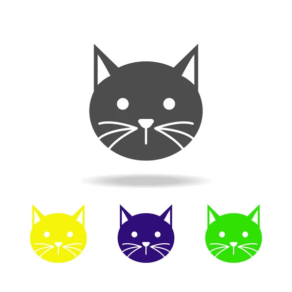 Gato icono multicolor. Elemento de elementos fantasma ilustración. Signos y símbolos icono se puede utilizar para la web, logotipo, aplicación móvil, interfaz de usuario, UX — Vector de stock