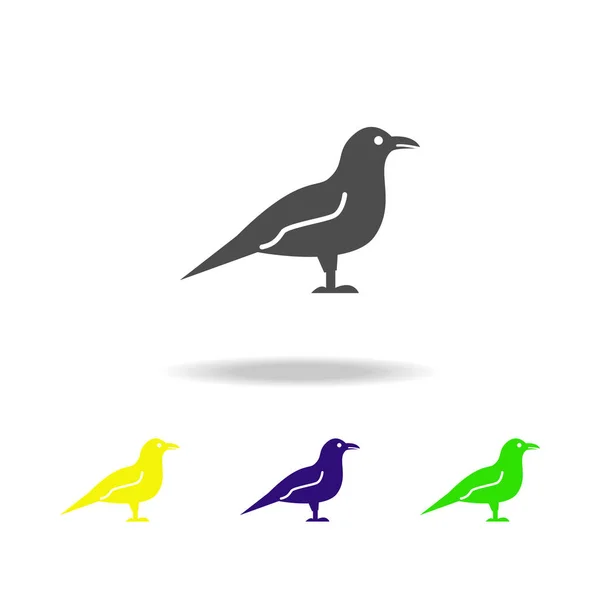 Corbeau icône multicolore. Élément d'illustration des éléments fantômes. Signes et symboles icône peut être utilisé pour le web, logo, application mobile, UI, UX — Image vectorielle