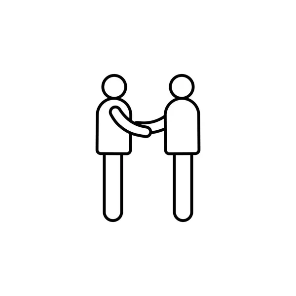 Apretón de manos de la gente icono de línea. Elemento de la cabeza icono de caza para el concepto móvil y aplicaciones web. Thin line handshake of people icon se puede utilizar para la web y el móvil. Icono Premium — Vector de stock