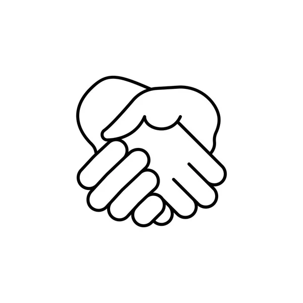 Handshake-regelpictogram. Element van hoofd jacht icoon voor mobiel concept en web apps. Het Thin Line Handshake-pictogram kan worden gebruikt voor het web en mobiele apparaten. Premium-pictogram — Stockvector