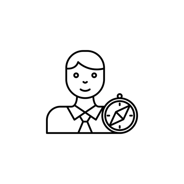 Man and compass line icon. Element of head hunting icon for mobile concept and web apps. Thin line man and compass icon can be used for web and mobile. Premium icon — Stock Vector