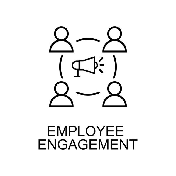 çalışan etkileşim satırı simgesi. Mobil konsept ve web uygulamaları için insan kaynakları simgesinin öğesi. İnce hat çalışan bağlılığı simgesi web ve mobil cihazlar için kullanılabilir. Premium simgesi