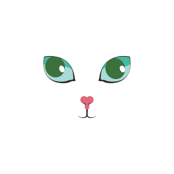 Słodki kot zielony oczy kolor ikona. Elementy oczu wielokolorowe ikony. Wysokiej jakości ikona projektu graficznego — Wektor stockowy