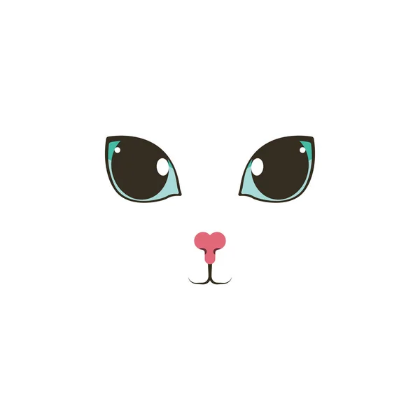 Ikon warna mata coklat besar kucing manis. Unsur-unsur mata banyak ikon berwarna. Ikon desain grafis kualitas premium - Stok Vektor