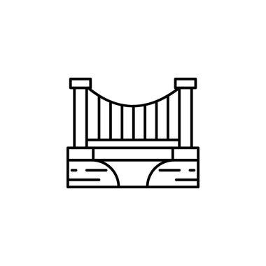 Köprü, nehir, manzara anahat simgesi. Manzara lar illüstrasyon unsuru. İşaretler ve semboller anahat simgesi web, logo, mobil uygulama, Ui, Ux için kullanılabilir.