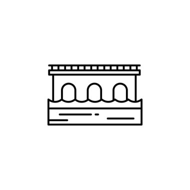 Köprü, yol anahat simgesi. Manzara lar illüstrasyon unsuru. İşaretler ve semboller anahat simgesi web, logo, mobil uygulama, Ui, Ux için kullanılabilir.