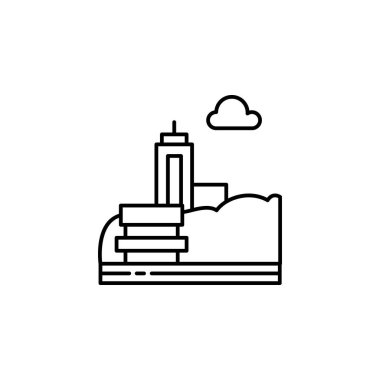 Bank, park, şehir anahat simgesi. Manzara lar illüstrasyon unsuru. İşaretler ve semboller anahat simgesi web, logo, mobil uygulama, Ui, Ux için kullanılabilir.