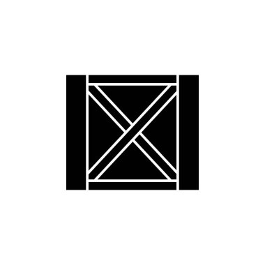 Taşıma ikonu için tahta kutu. Lojistik ikon elemanı. Kaliteli grafik tasarım simgesi. Web siteleri, web tasarımı, mobil uygulama için işaretler ve semboller koleksiyonu simgesi