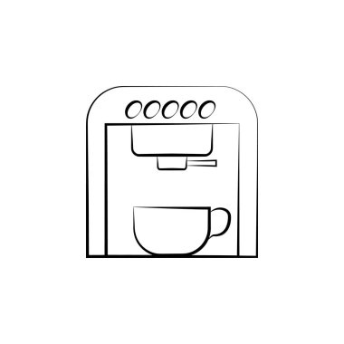 kahve makinesi simgesi. Elektrikli aygıtlar simgesinin öğesi. Üstün kaliteli grafik tasarım. İşaretler, web siteleri için semboller toplama simgesi, web tasarımı, beyaz arka planda mobil uygulama