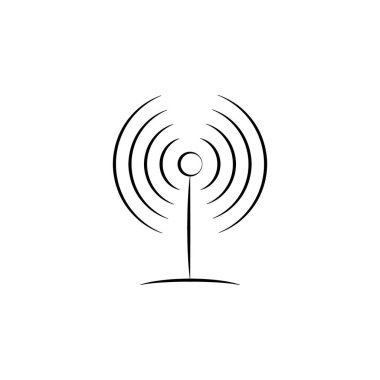 radyo anten simgesi. Elektrikli aygıtlar simgesinin öğesi. Üstün kaliteli grafik tasarım. İşaretler, web siteleri için semboller toplama simgesi, web tasarımı, beyaz arka planda mobil uygulama