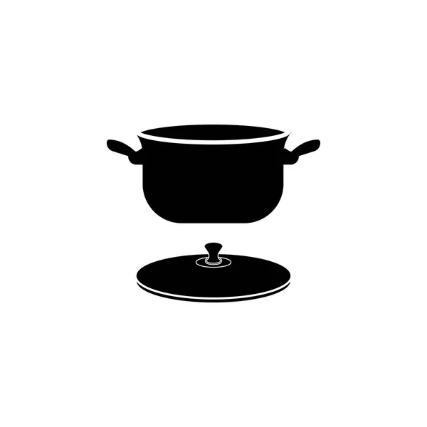 Icona della padella. Elemento di icona utensili da cucina. Design grafico di qualità premium. Segni, simboli di contorno icona di raccolta per siti web, web design, app mobile — Vettoriale Stock