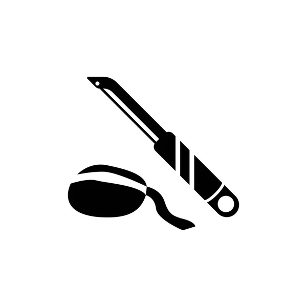 Icône de couteau de nettoyage. Élément de l'icône ustensiles de cuisine. Design graphique de qualité supérieure. Panneaux, symboles de contour icône de la collection pour les sites Web, web design, application mobile — Image vectorielle