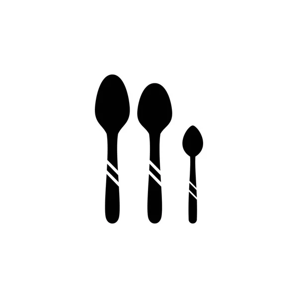 Icona cucchiai. Elemento di icona utensili da cucina. Design grafico di qualità premium. Segni, simboli di contorno icona di raccolta per siti web, web design, app mobile — Vettoriale Stock