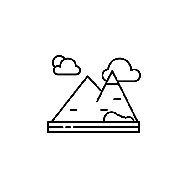 Berg, Natur, Landschaftsikone. Element der Landschaften Illustration. Zeichen und Symbole umreißen Symbol kann für Web, Logo, mobile App, ui, ux verwendet werden. — Stockvektor