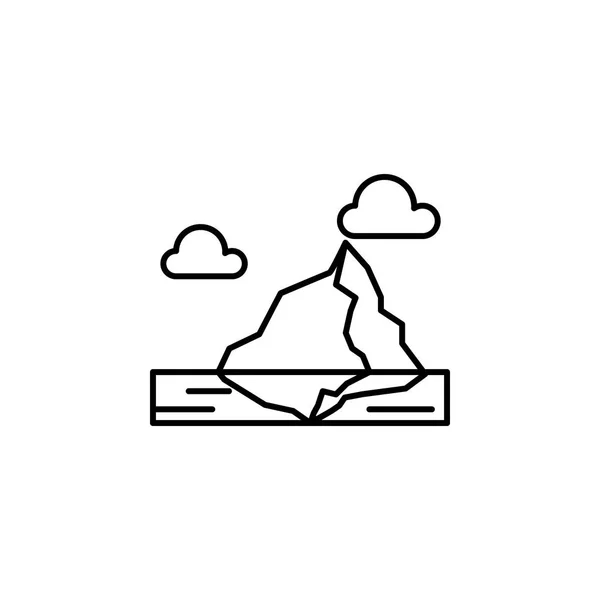 Iceberg, lód, ocean, Chmura zarys ikona. Element krajobrazu ilustracji. Ikony konturów znaków i symboli mogą być używane do Internetu, logo, aplikacji mobilnej, UI, UX. — Wektor stockowy