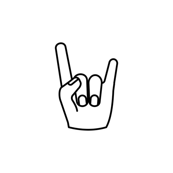 Rock and roll hand sign vector sketch icon isolated. Hand drawn Rock and roll hand sign icon. Rock and roll hand sign sketch icon for infographic, website or app. — Stock Vector