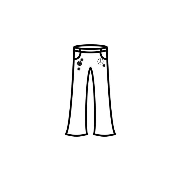 Blue jeans with a belt. Hippy single icon — Stock Vector