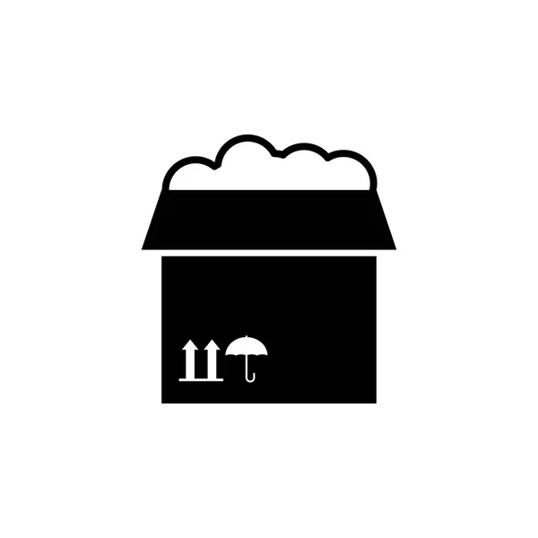 Flecha abajo sobre la caja de embalaje... icono. Elemento del icono de la logística. Icono de diseño gráfico de calidad premium. Signos y símbolos icono de colección para sitios web, diseño web, aplicación móvil — Vector de stock