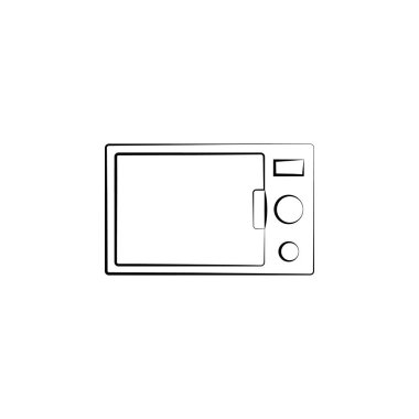 mikrodalga fırın simgesi. Elektrikli aygıtlar simgesinin öğesi. Üstün kaliteli grafik tasarım. İşaretler, web siteleri için semboller toplama simgesi, web tasarımı, beyaz arka planda mobil uygulama
