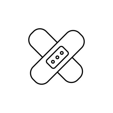 Yapışkan sıva çizgi simgesi. Medecine araçları Simgesi Öğesi. Üstün kaliteli grafik tasarım. İşaretler, semboller in toplanması, web siteleri için basit simge, web tasarımı, mobil uygulama