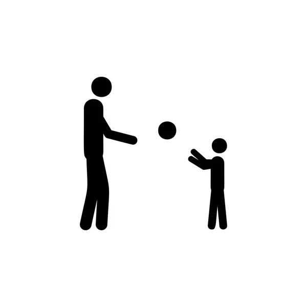 Père joue avec l'enfant dans l'icône de la balle. Élément de la vie mariées personnes illustration. Icône design graphique de qualité supérieure. Icône de collecte de signes et symboles pour les sites Web — Image vectorielle