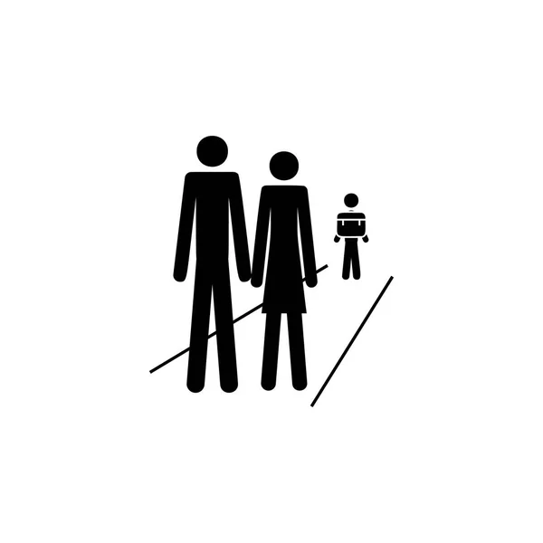 Parents accompany children to school icon. Element of life married people illustration. Premium quality graphic design icon. Signs and symbols collection icon for websites — Stock Vector