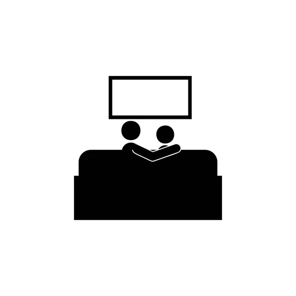 Çift Tv simgesi izliyor. Yaşam unsuru evli insanlar illüstrasyon. Üstün kaliteli grafik tasarım simgesi. Web siteleri için işaretler ve semboller toplama simgesi, web tasarımı