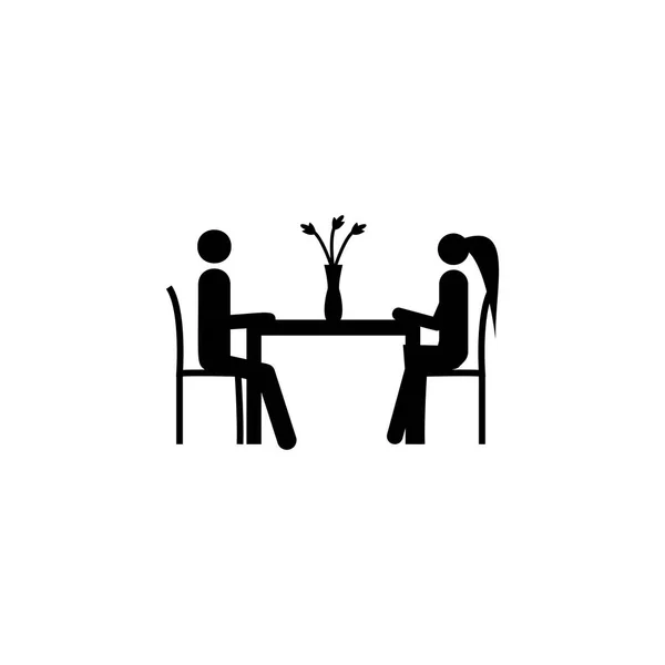 Marido y mujer están sentados en el icono de la mesa. Elemento de la vida ilustración de personas casadas. Icono de diseño gráfico de calidad premium. Signos y símbolos icono de colección para sitios web — Vector de stock