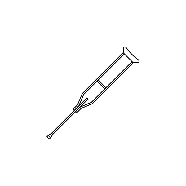 Krücken-Linie-Symbol. Element des Symbols Medikamentenwerkzeuge. hochwertiges Grafikdesign. Schilder, Symbolsammlung, einfaches Symbol für Webseiten, Webdesign, mobile App — Stockvektor